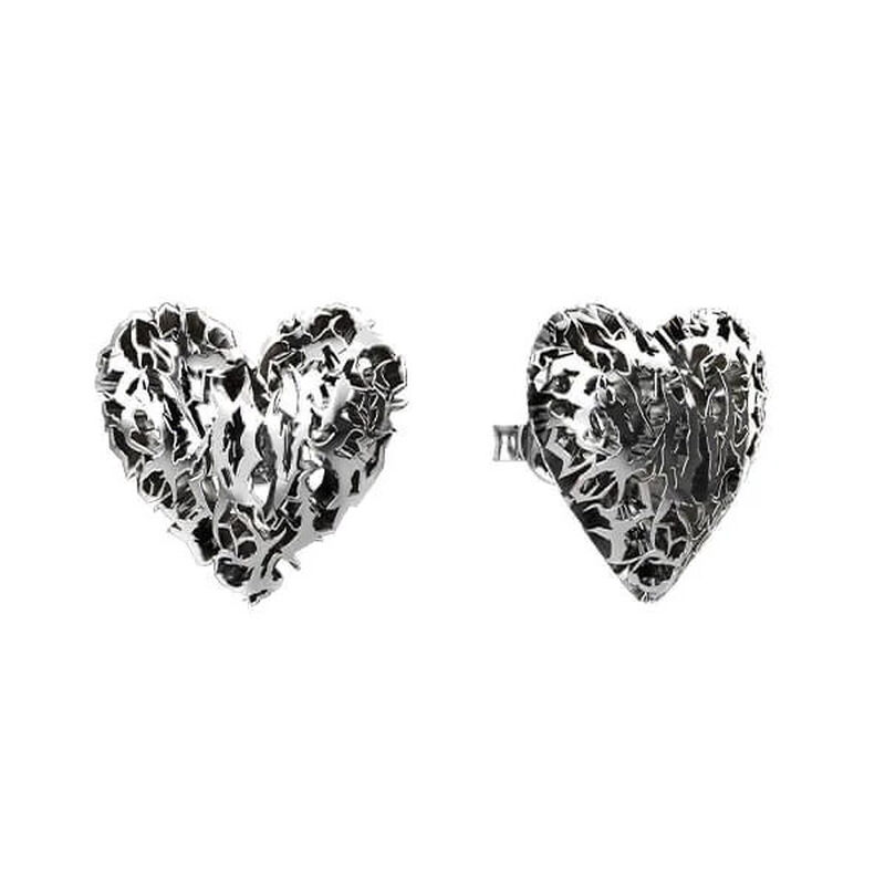 Stolen Girlfriends Club Death Metal Hearts Earrings image number 0